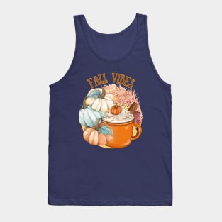 Fall Vibes Pumpkin Pampas Latte Tank Top